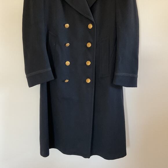 VTG 1942 WWII USN Navy Officers Bridgecoat Peacoat Wool Sz 38 Black Named Dated - Picture 6 of 16